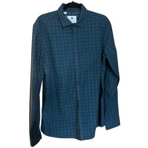 NWT! Blue & Green Checked Cotton Blend Button Down // Steel & Jelly Men's XL